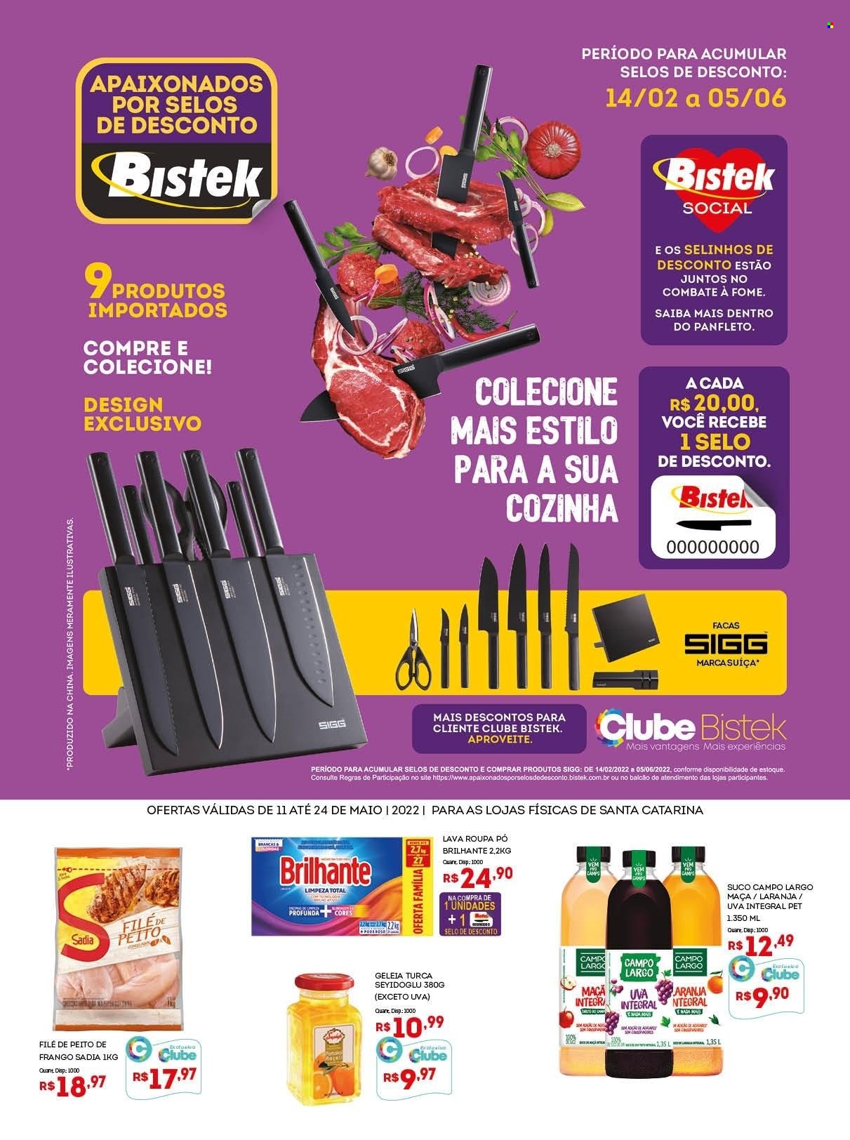 Encarte Bistek Supermercados  - 11.05.2022 - 24.05.2022. Página 1.