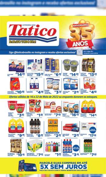 Folheto Supermercados Tatico - 16/05/2022 - 22/05/2022.