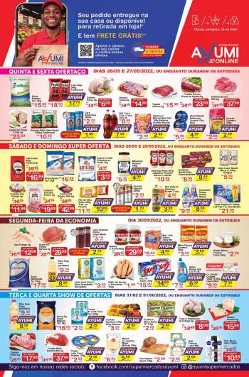 Folheto Ayumi Supermercados - 26/05/2022 - 01/06/2022.