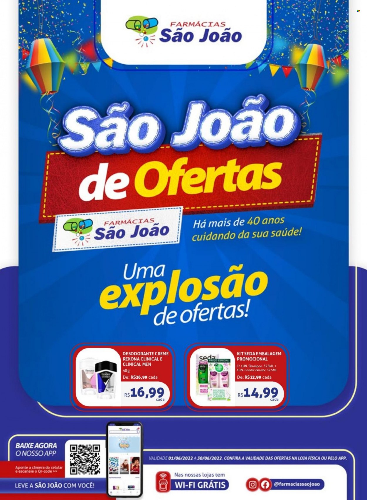 Encarte Farmácias São João  - 01.06.2022 - 30.06.2022. Página 1.