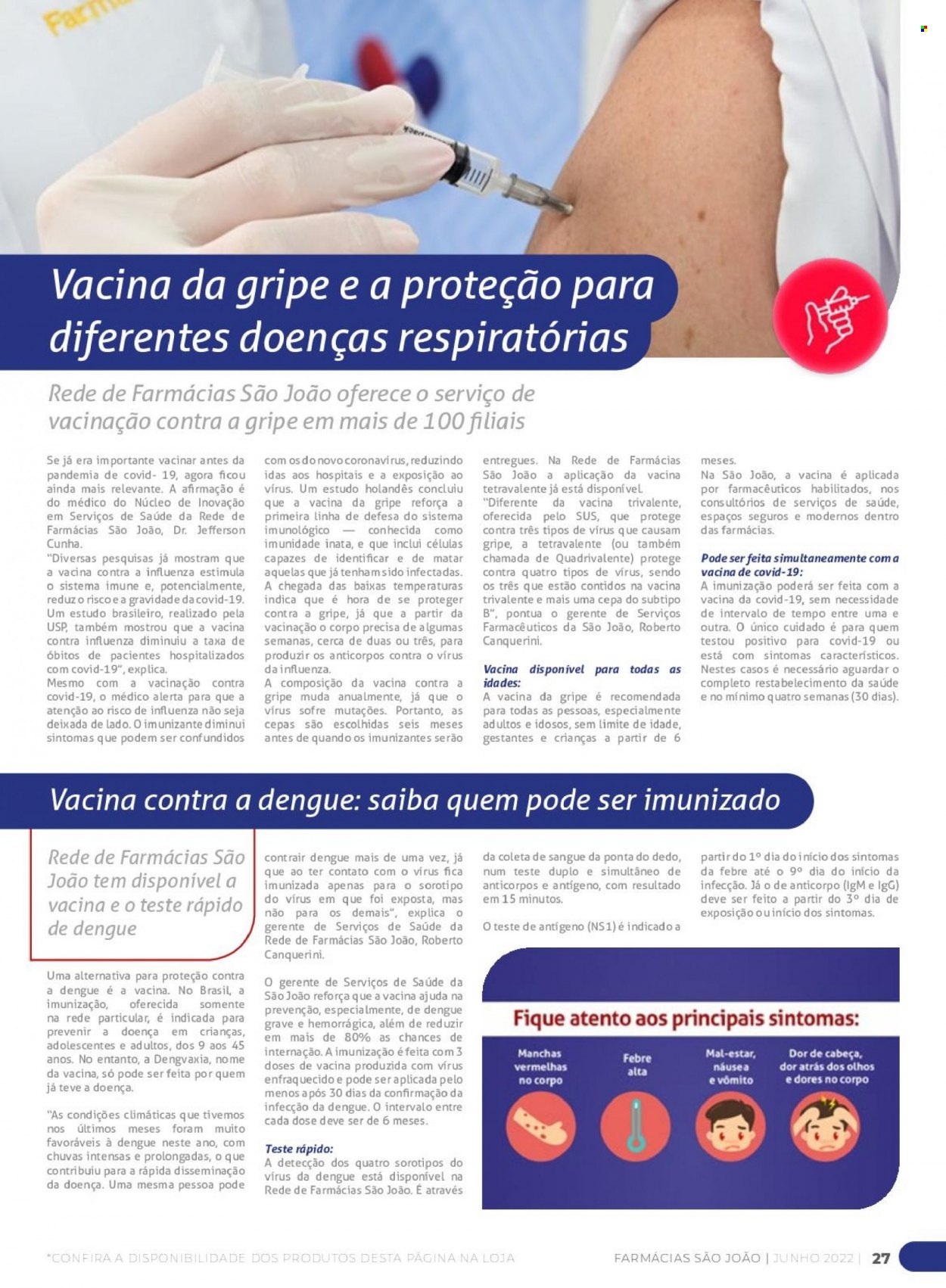 Encarte Farmácias São João  - 01.06.2022 - 30.06.2022. Página 27.