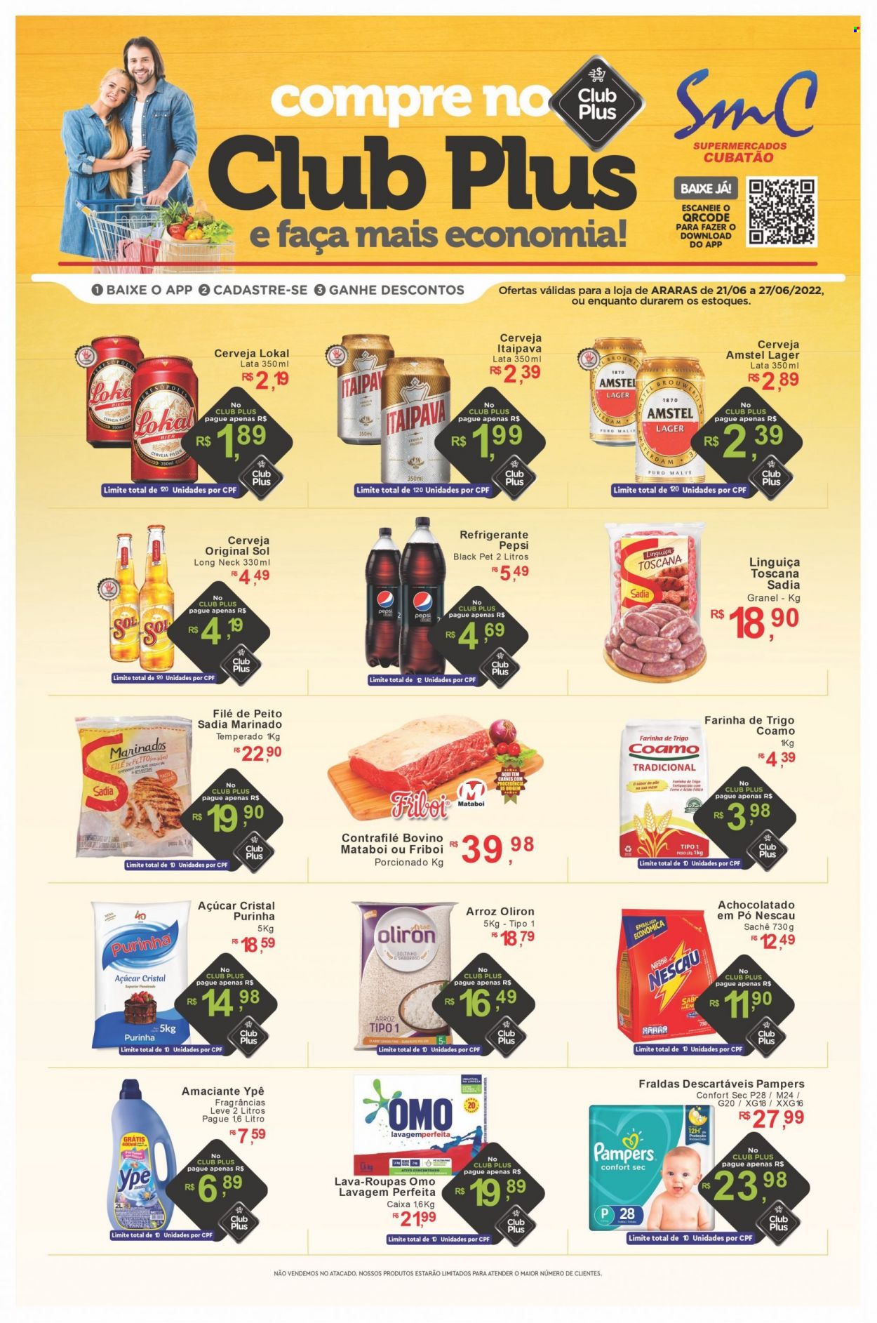 Encarte Supermercado Cubatão  - 21.06.2022 - 27.06.2022. Página 1.