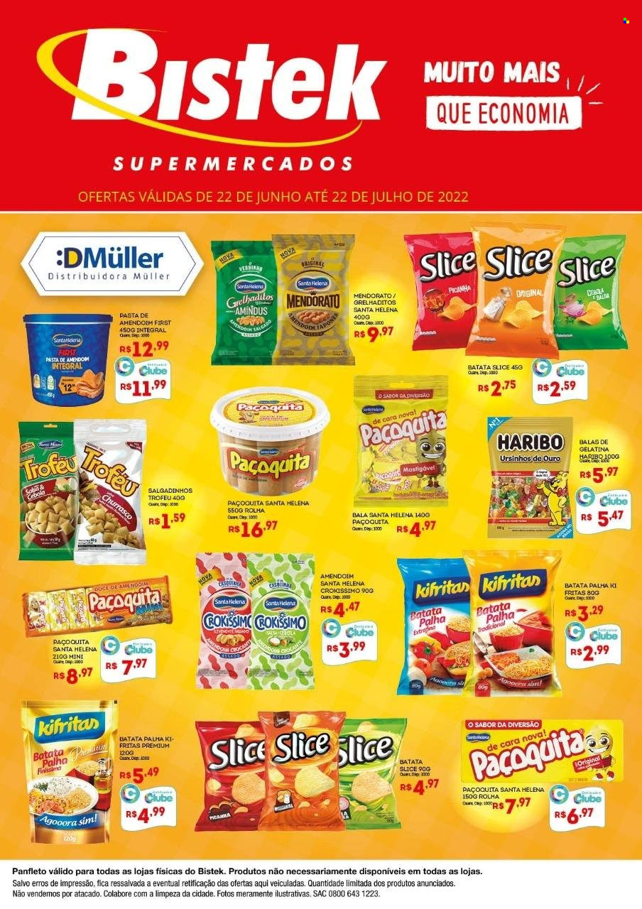 Encarte Bistek Supermercados  - 22.06.2022 - 22.07.2022. Página 1.