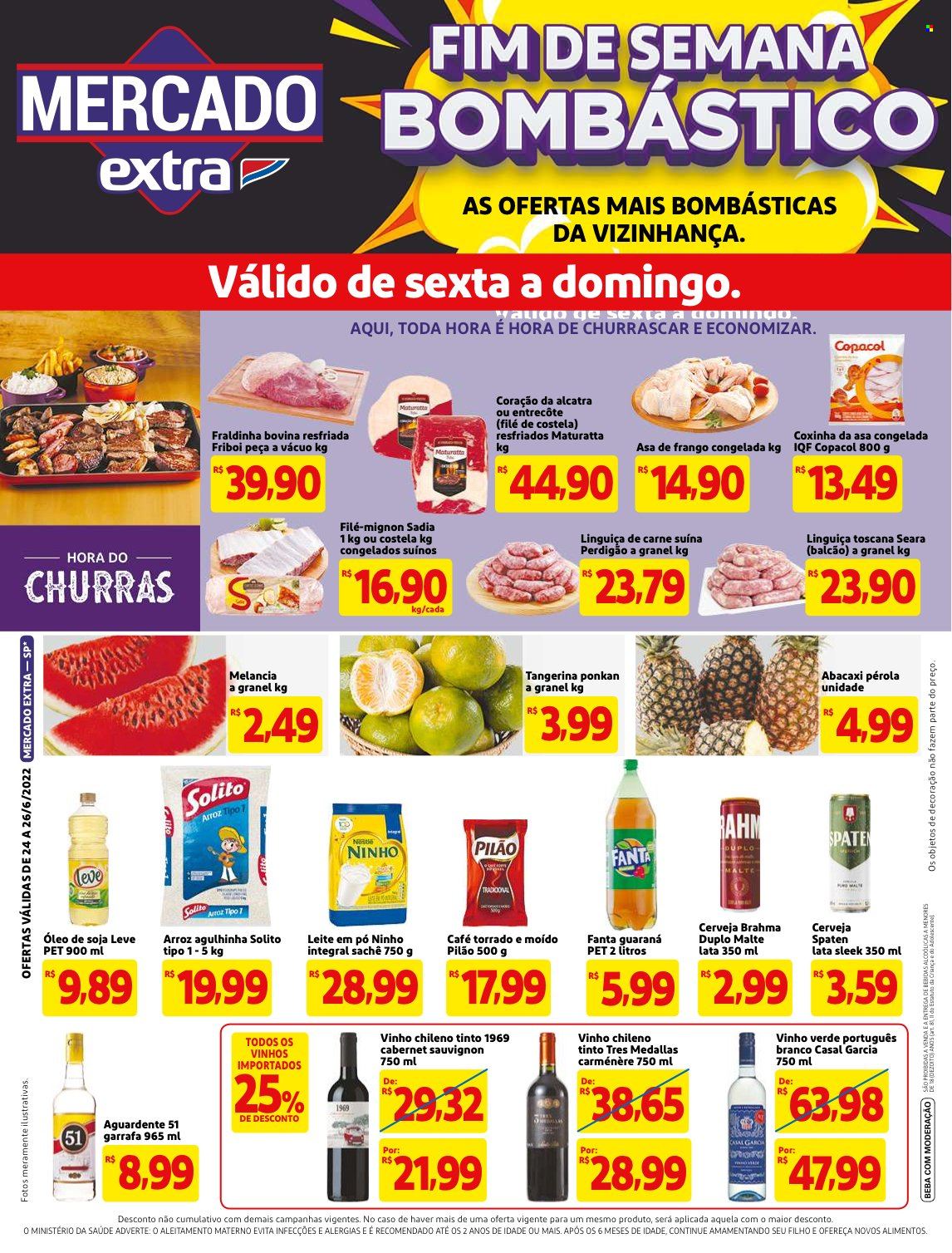 Encarte Mercado Extra  - 24.06.2022 - 26.06.2022. Página 1.