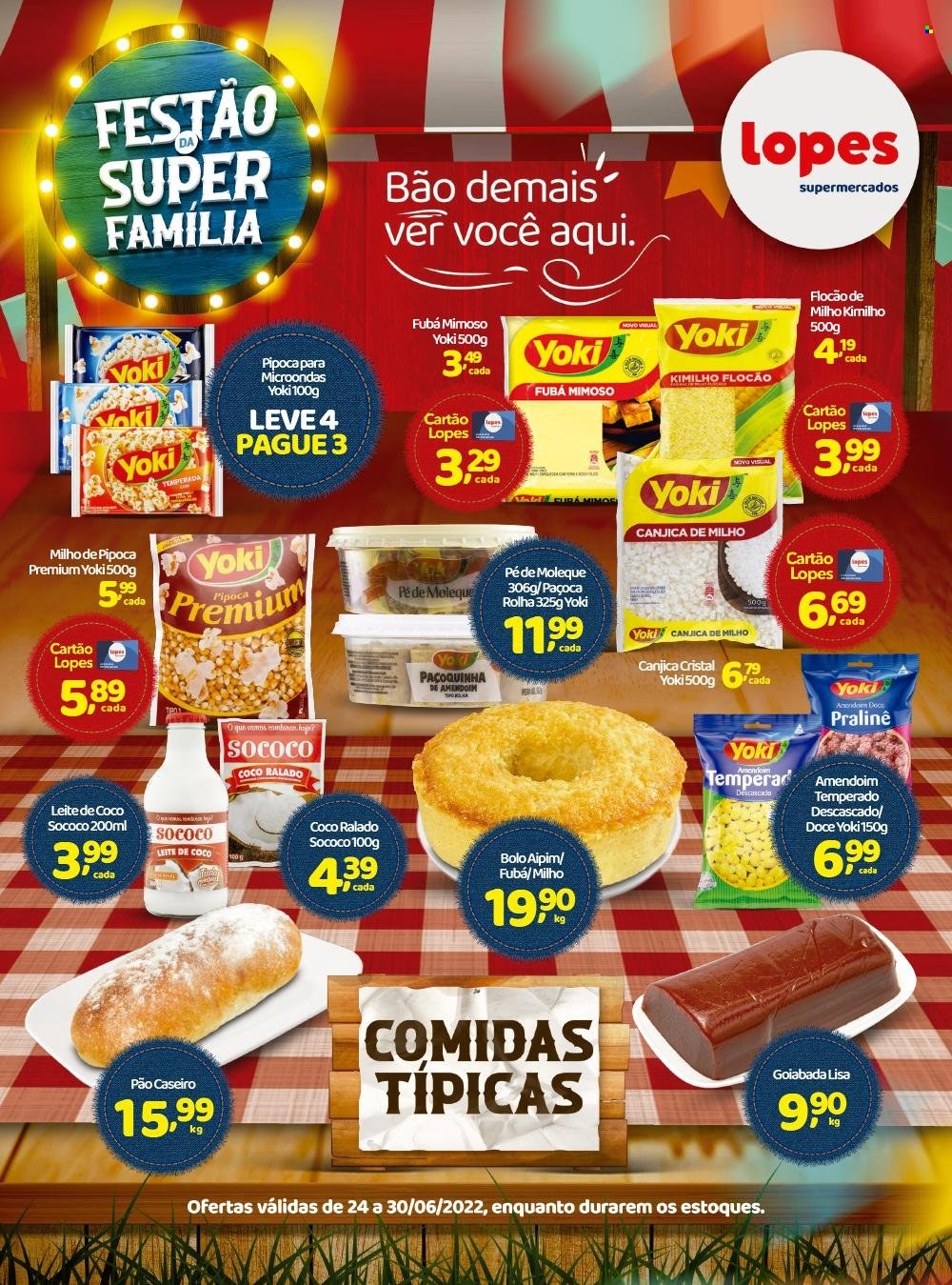 Encarte Lopes Supermercados  - 24.06.2022 - 30.06.2022. Página 1.