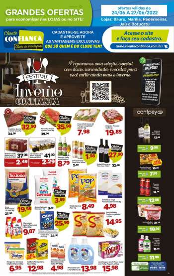 Folheto Confiança Supermercados - 24/06/2022 - 27/06/2022.