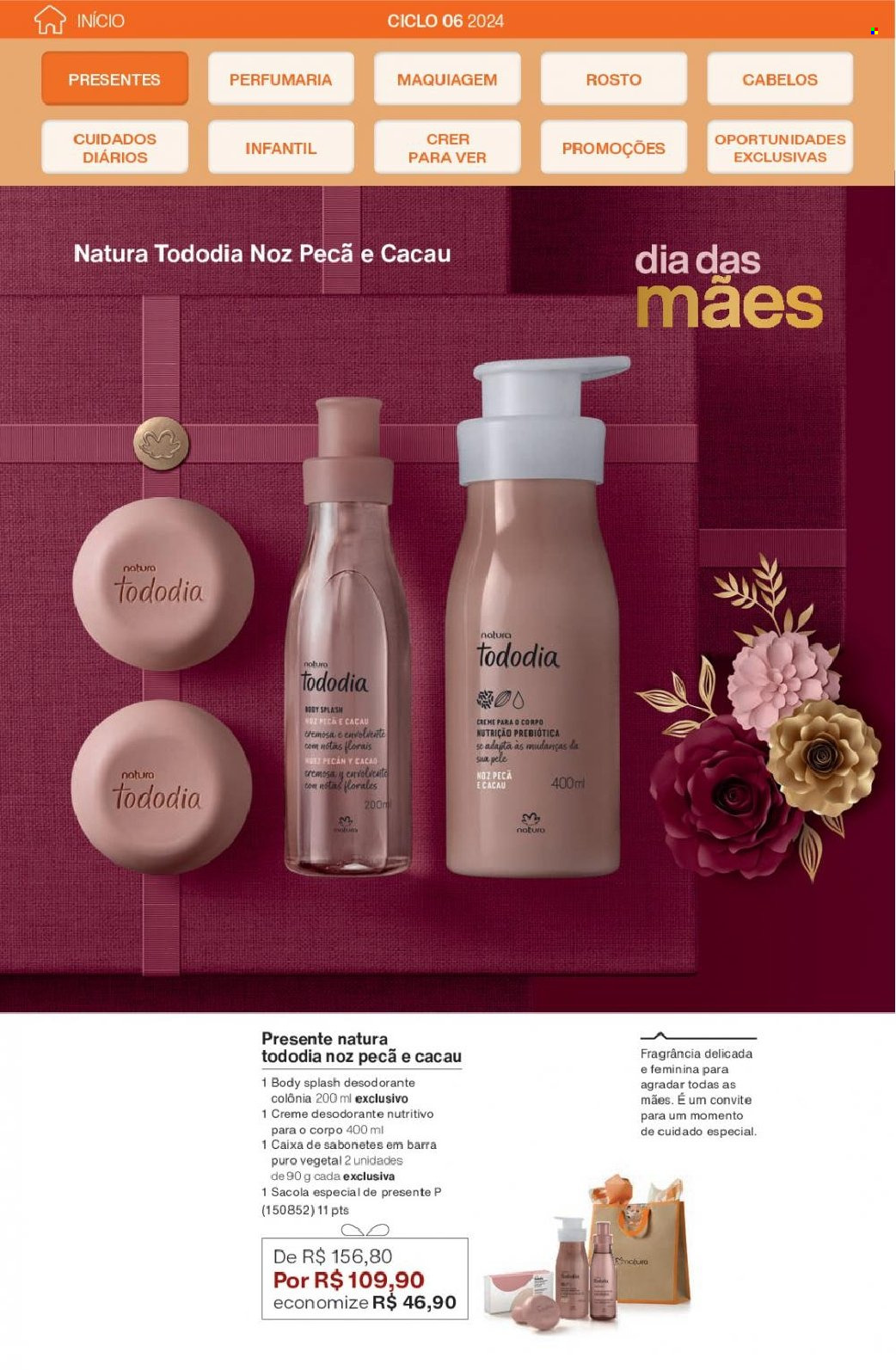 thumbnail - Folheto Natura - Produtos em promoção - creme, sacola, maquiagem, desodorante, antitranspirante. Página 9.