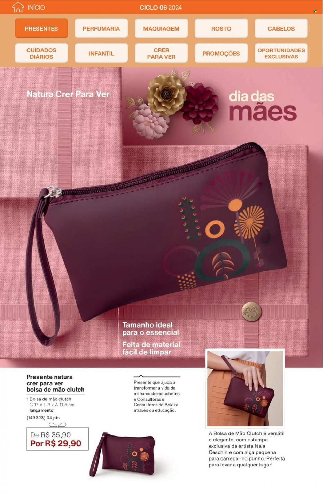 thumbnail - Folheto Natura - Produtos em promoção - maquiagem, bolsa, clutch. Página 29.
