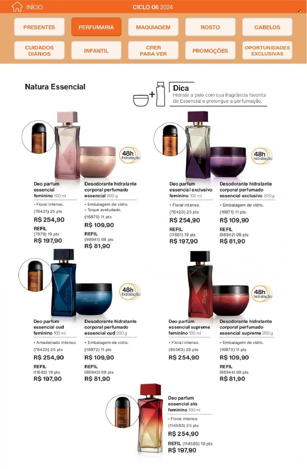 thumbnail - Folheto Natura - Produtos em promoção - leite hidratante, maquiagem, desodorante, antitranspirante. Página 44.