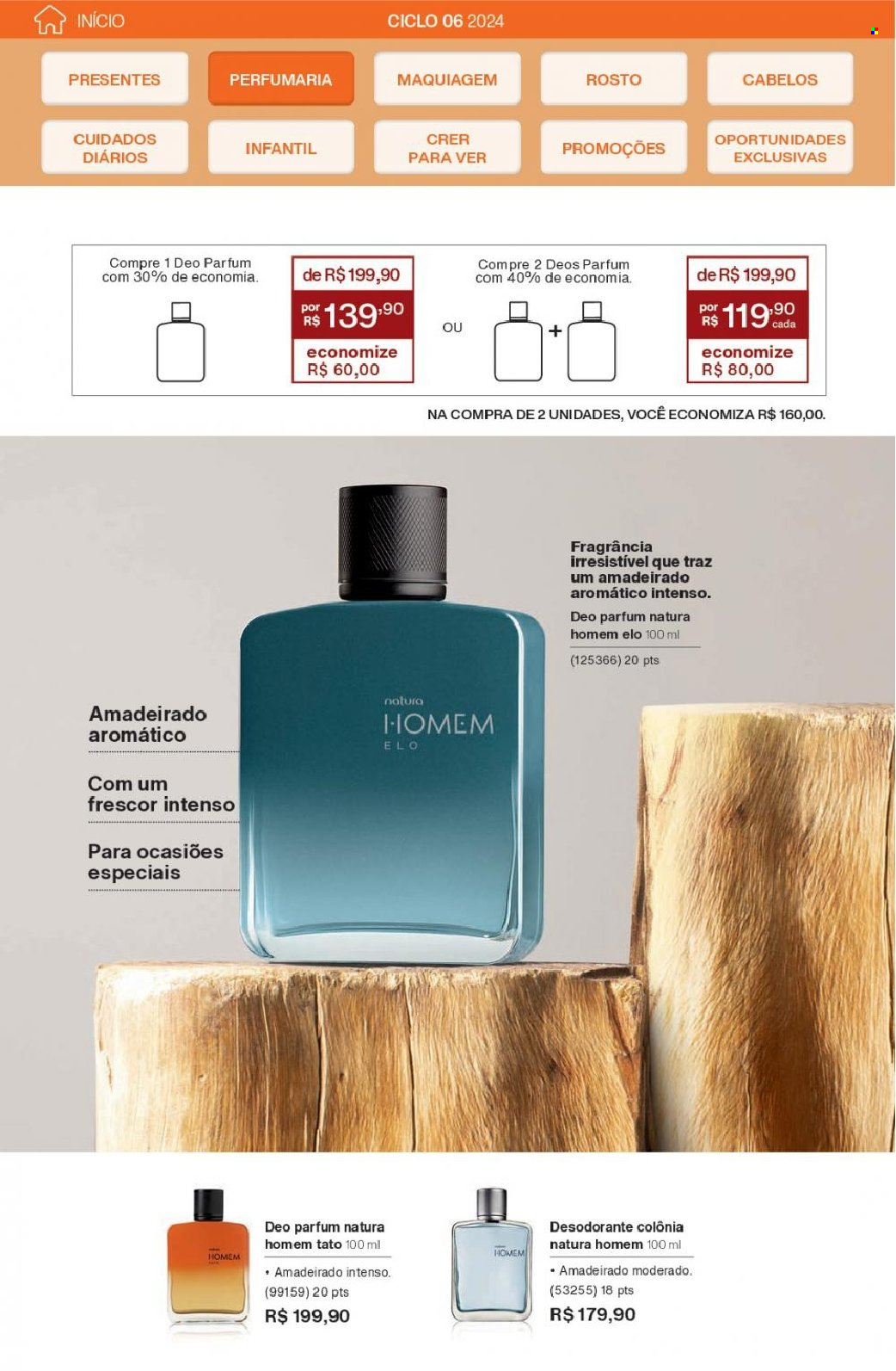 thumbnail - Folheto Natura - Produtos em promoção - maquiagem, desodorante, antitranspirante. Página 65.