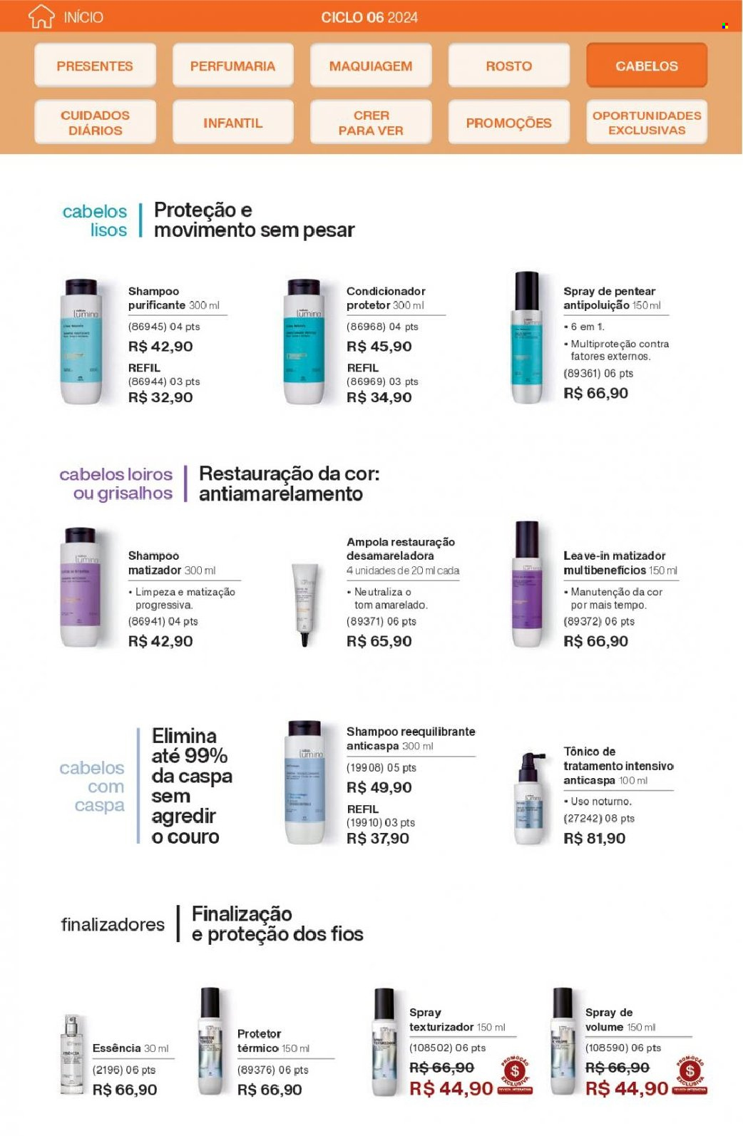 thumbnail - Folheto Natura - Produtos em promoção - shampoo, condicionador, maquiagem. Página 118.