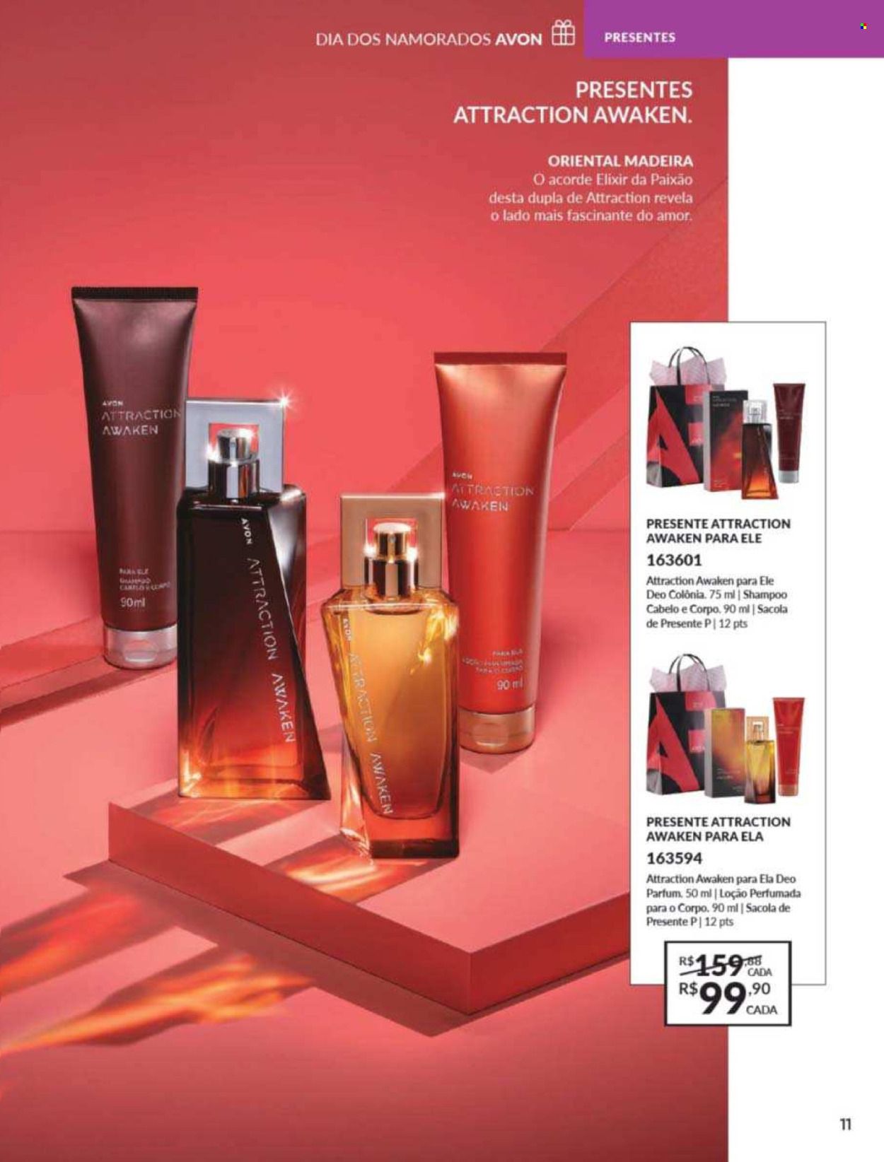 thumbnail - Folheto Avon - Produtos em promoção - shampoo, Avon, loção, desodorante, água de colonia. Página 11.