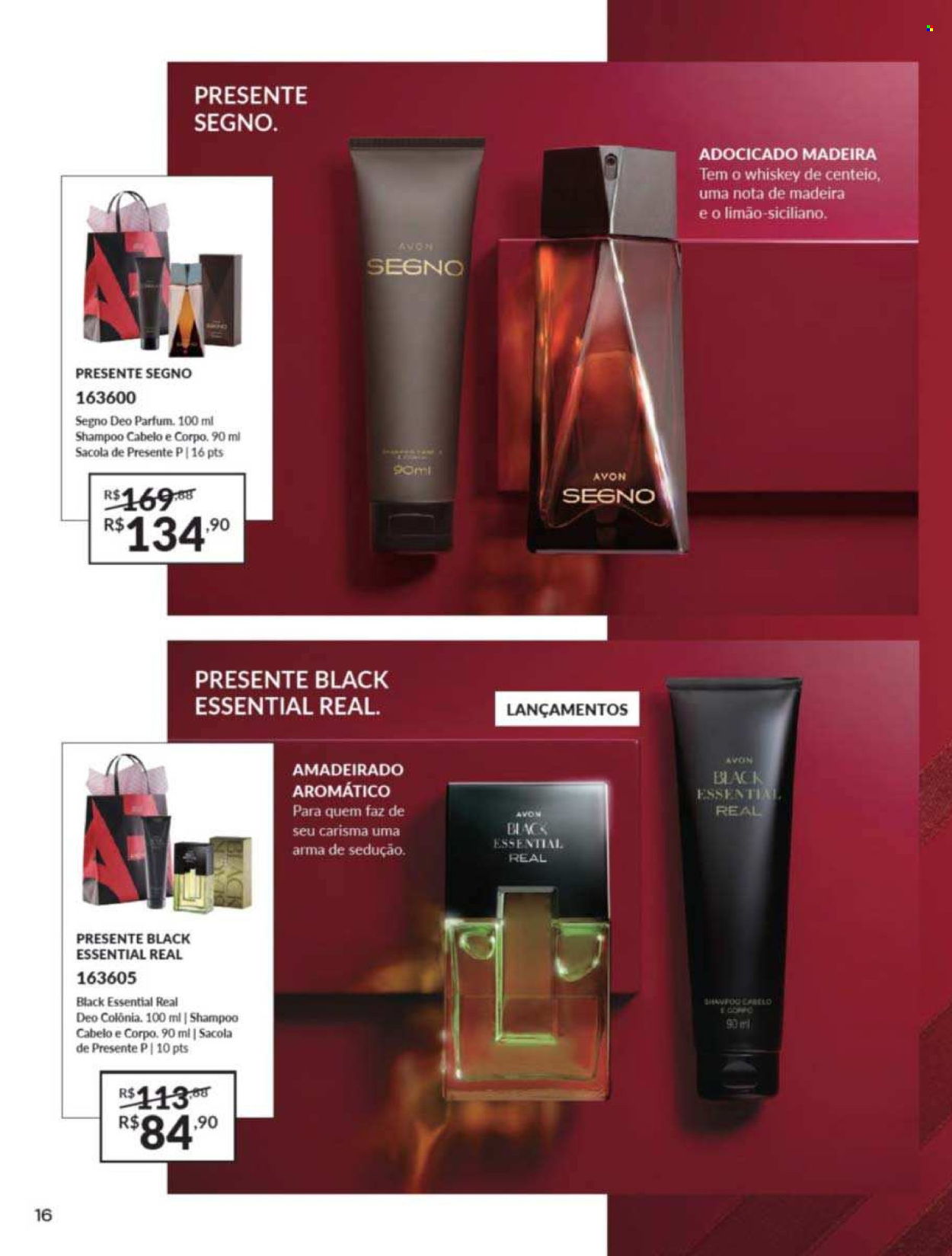 thumbnail - Folheto Avon - Produtos em promoção - shampoo, Avon, desodorante, água de colonia. Página 16.