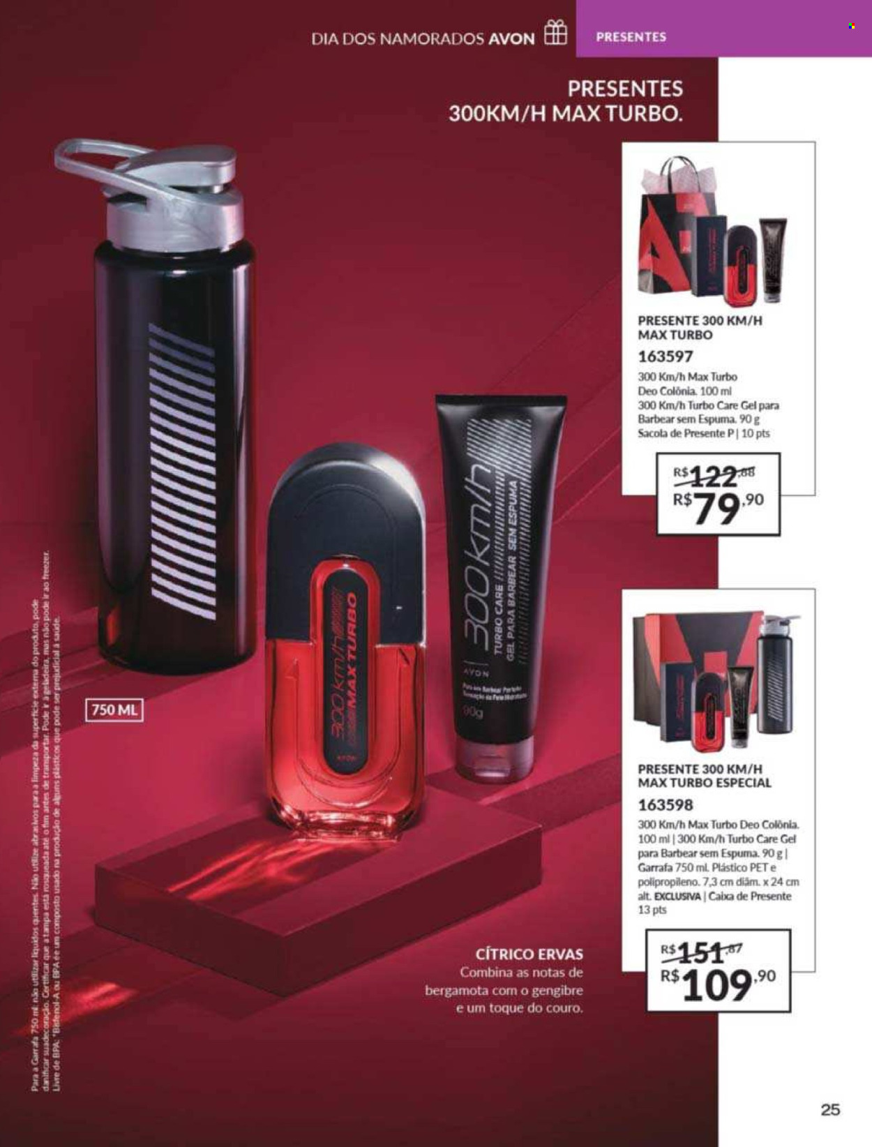 thumbnail - Folheto Avon - Produtos em promoção - Avon, desodorante, água de colonia. Página 25.