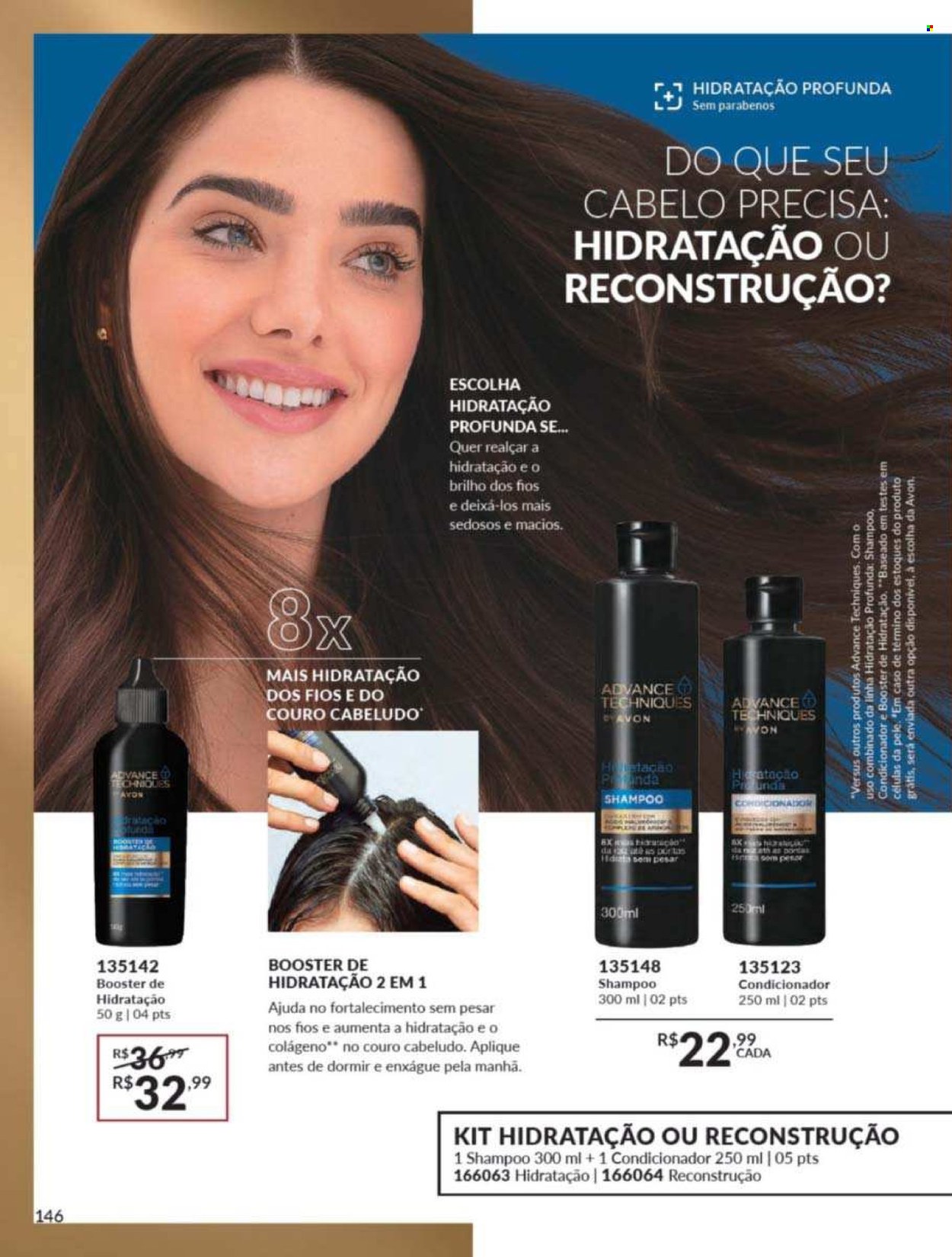 thumbnail - Folheto Avon - Produtos em promoção - shampoo, Avon, condicionador. Página 146.