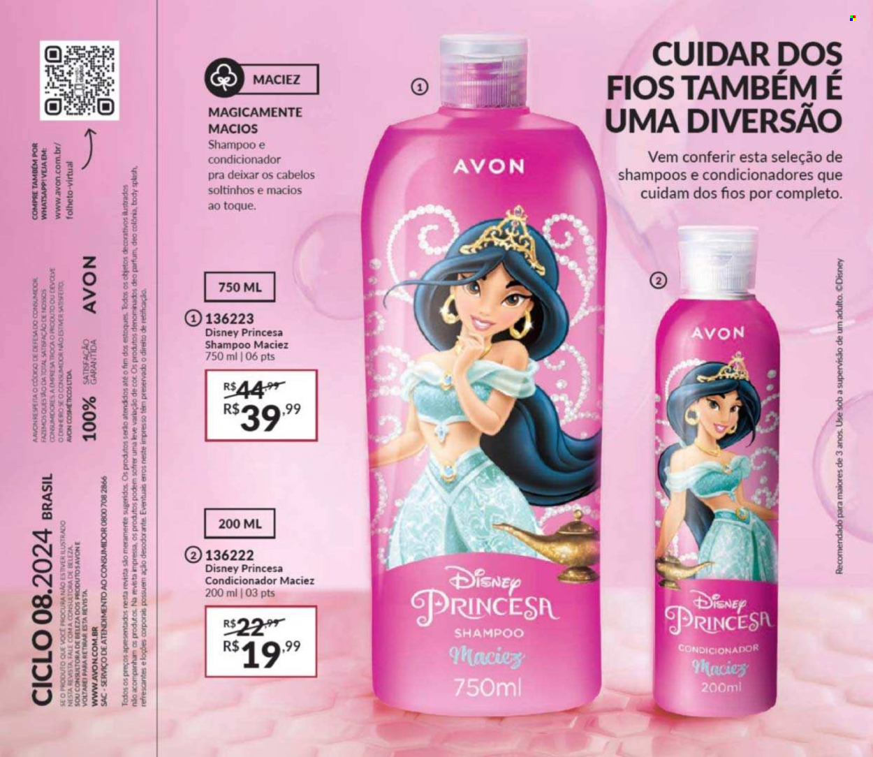 thumbnail - Folheto Avon - Produtos em promoção - Disney, shampoo, Avon, condicionador, desodorante, antitranspirante, água de colonia. Página 70.