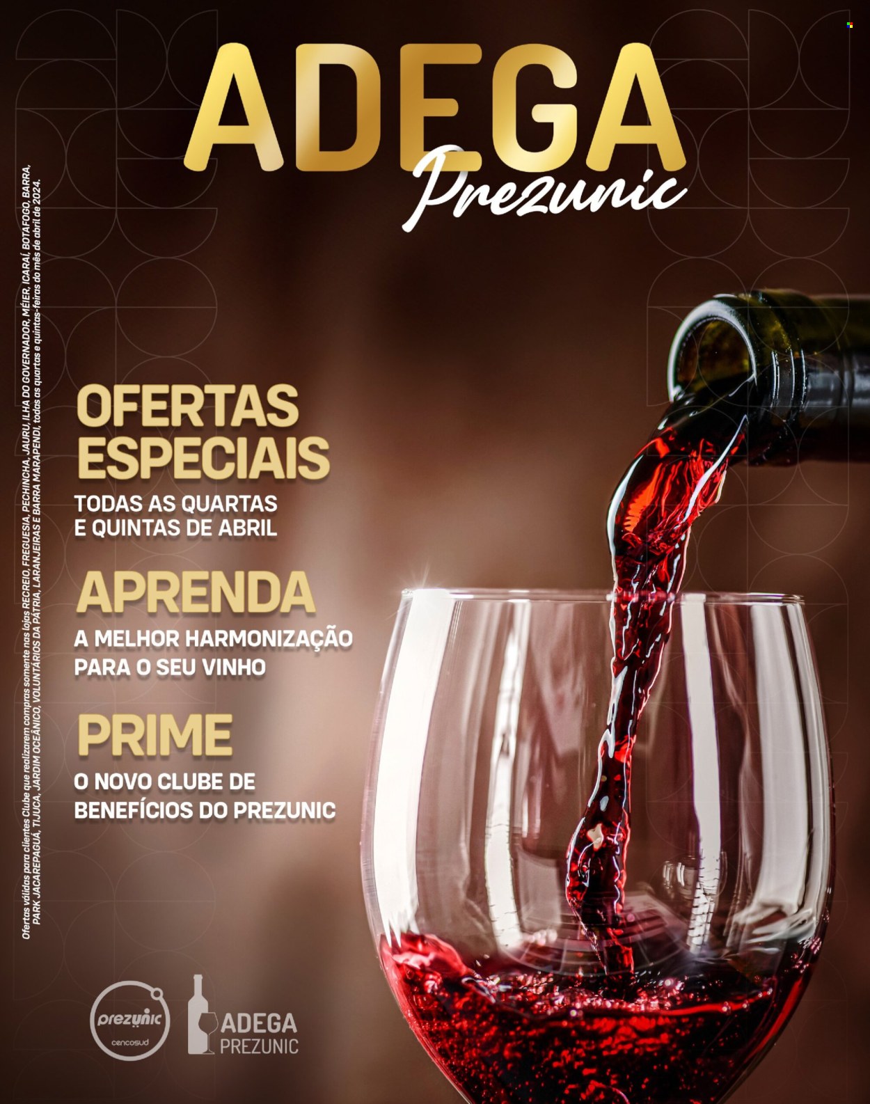 thumbnail - Folheto Prezunic - 01/04/2024 - 30/04/2024 - Produtos em promoção - bebida alcoólica, vinho. Página 1.