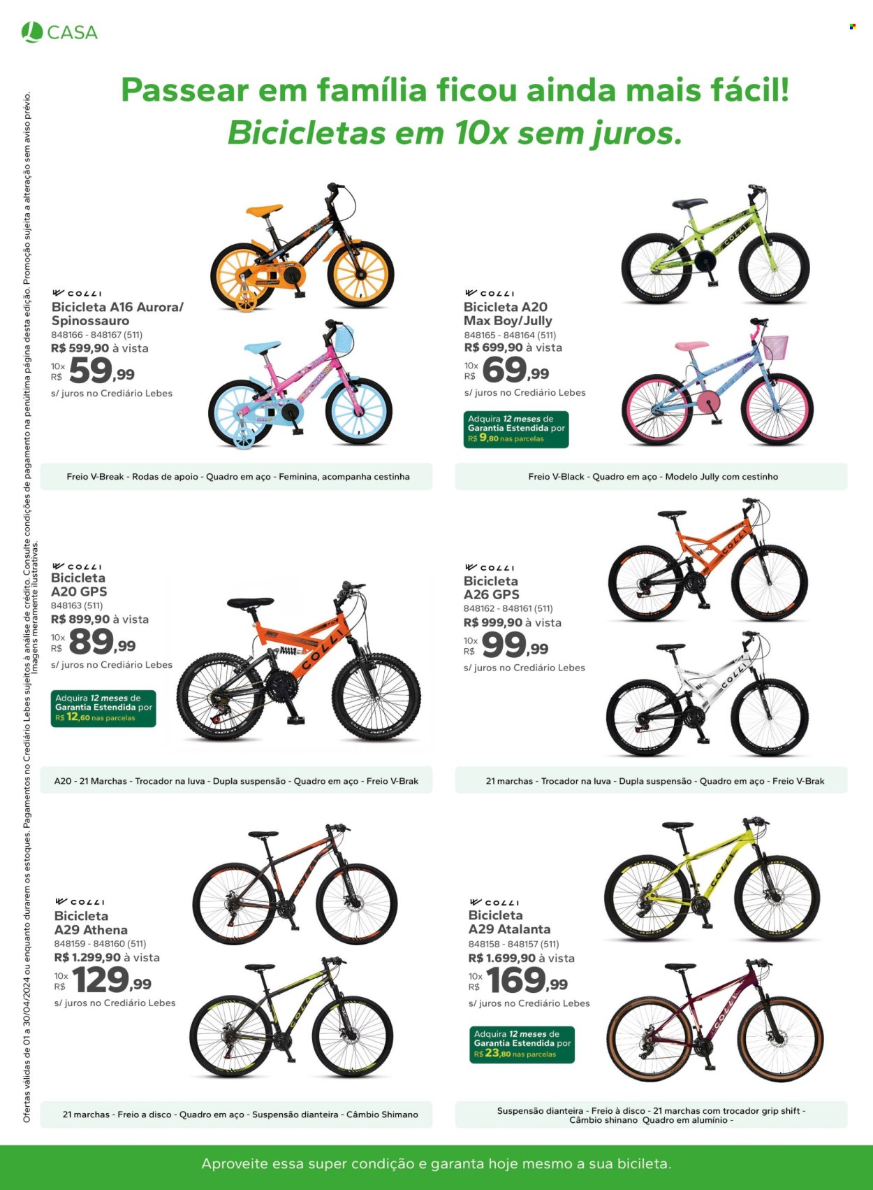 thumbnail - Folheto Lojas Lebes - 01/04/2024 - 30/04/2024 - Produtos em promoção - luvas, quadro, bicicleta, Shimano. Página 12.