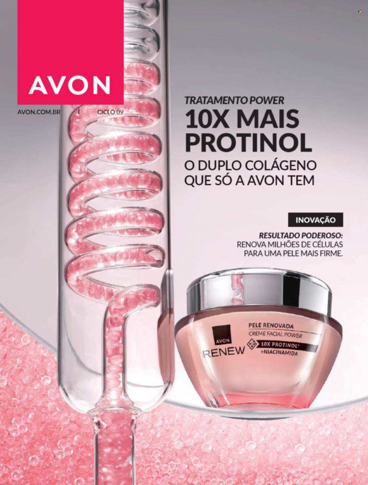 thumbnail - Folheto Avon - Produtos em promoção - Avon, creme, creme facial, Renew. Página 1.