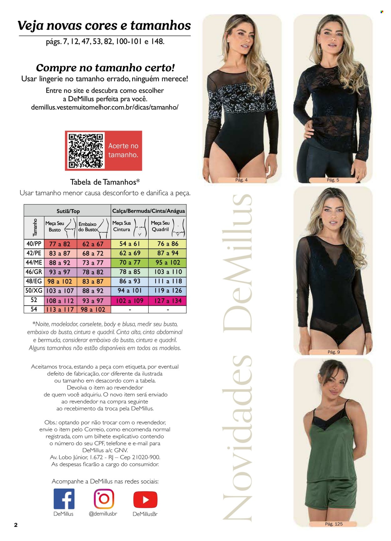 thumbnail - Folheto DeMillus - Produtos em promoção - bermuda, blusa, corselete. Página 2.