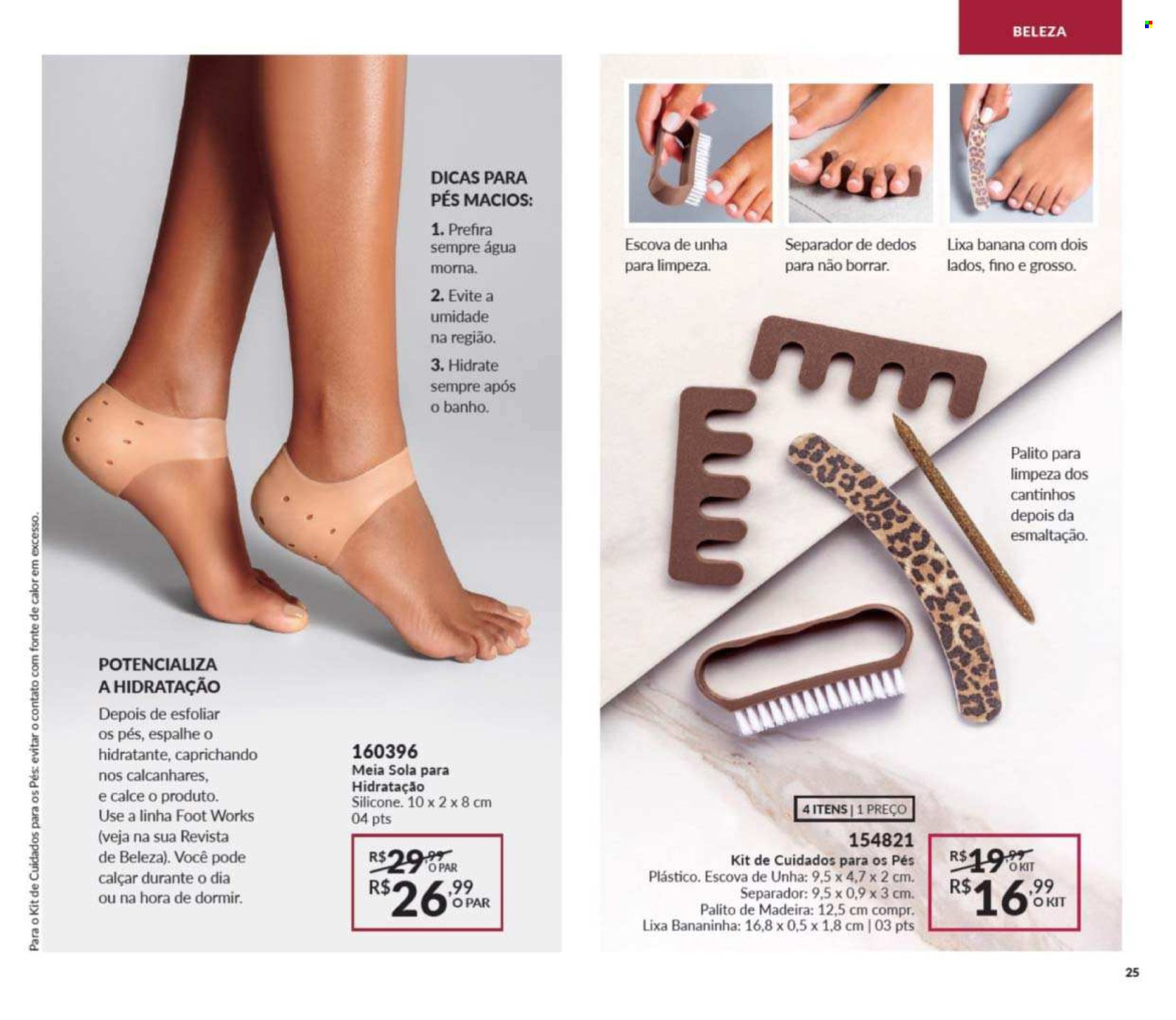 thumbnail - Folheto Avon - Produtos em promoção - escova, meias. Página 25.