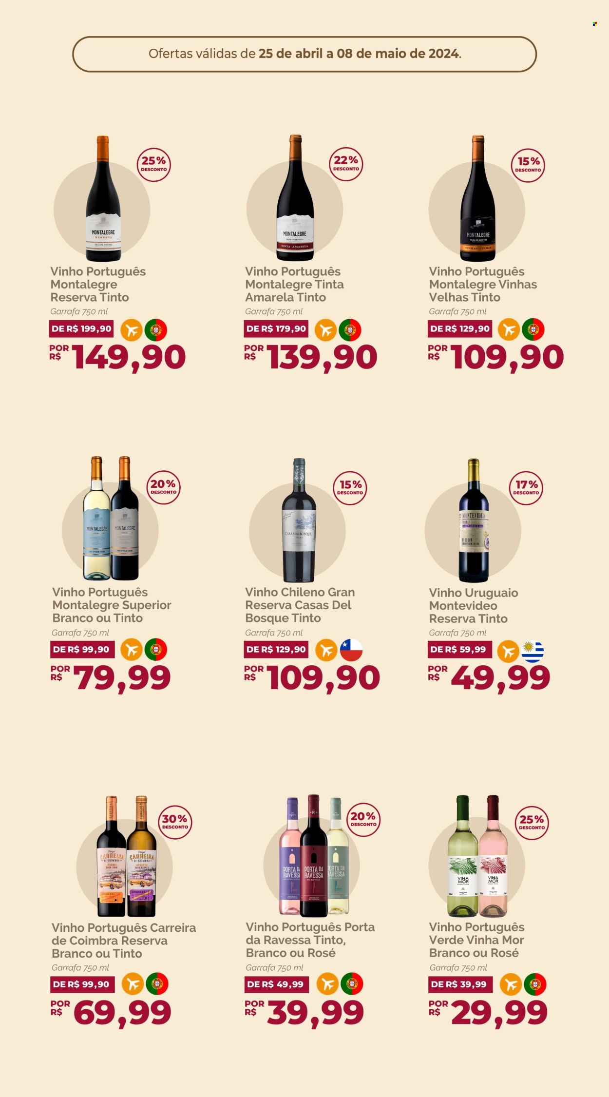 thumbnail - Folheto Oba Hortifruti - 25/04/2024 - 08/05/2024 - Produtos em promoção - bebida alcoólica, vinho, vinho chileno, vinho português. Página 2.