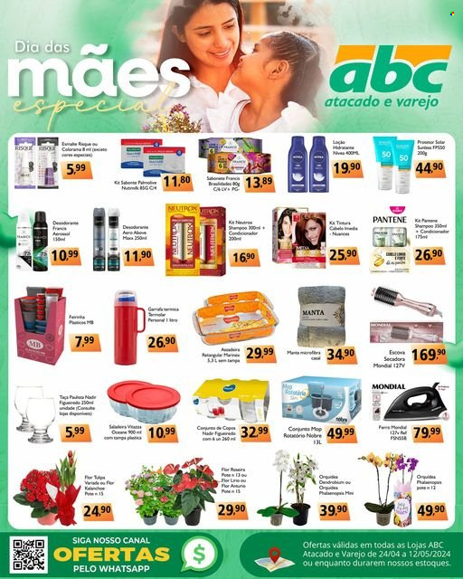 thumbnail - Folheto ABC Atacado e Varejo - 24/04/2024 - 12/05/2024 - Produtos em promoção - shampoo, condicionador, Pantene, manta. Página 1.