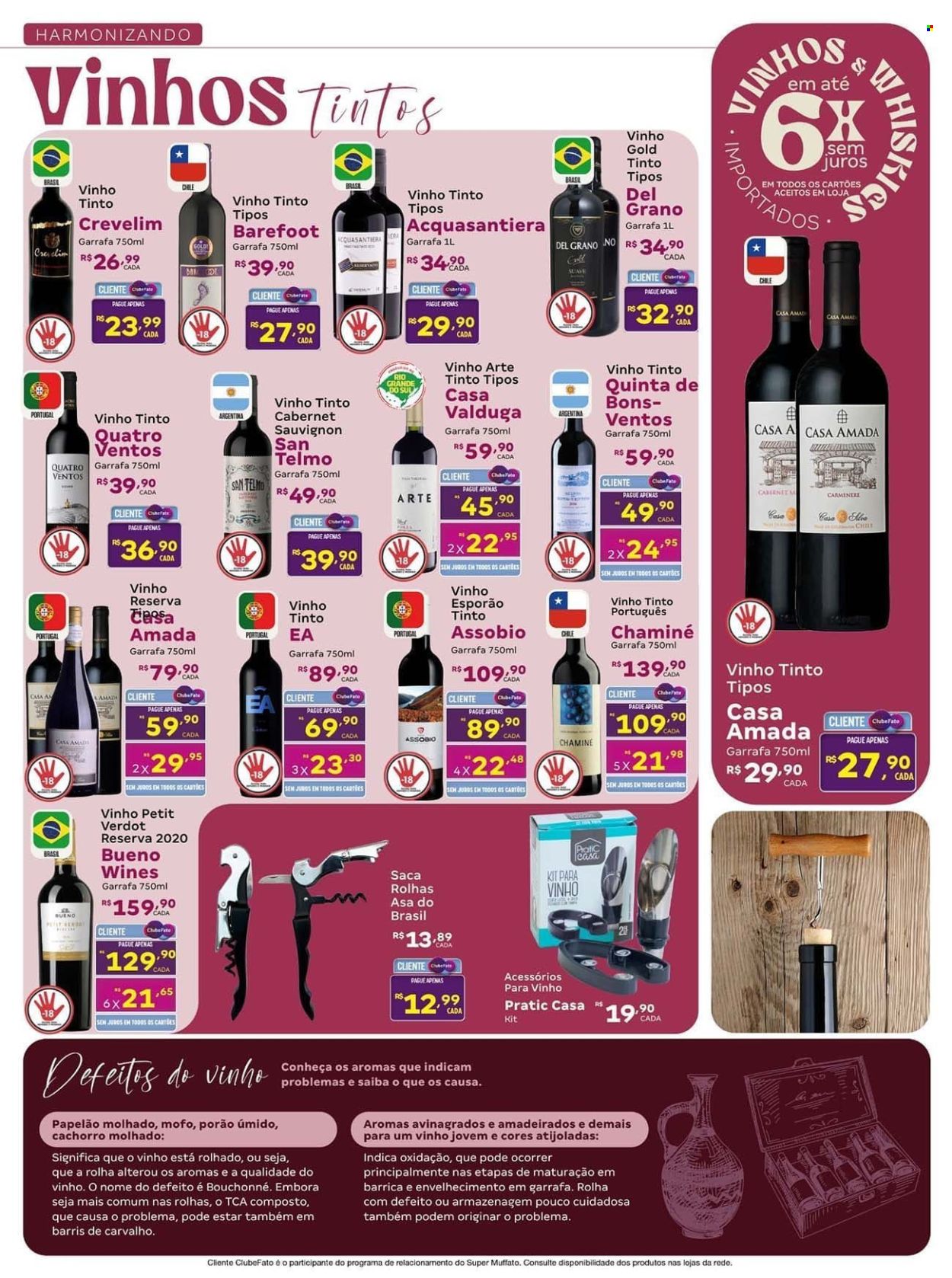 thumbnail - Folheto Super Muffato - 07/06/2024 - 14/07/2024 - Produtos em promoção - bebida alcoólica, paté, vinho, vinho tinto, cabernet, cabernet sauvignon, saca-rolhas, acessórios para vinho. Página 3.