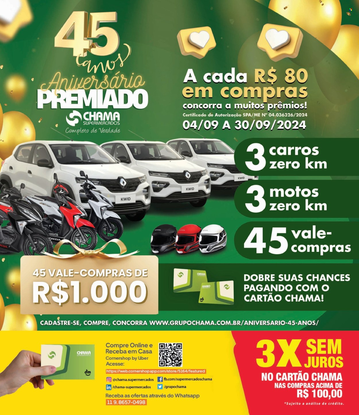 Folheto Chama Supermercados - 04/09/2024 - 30/09/2024. Página 1