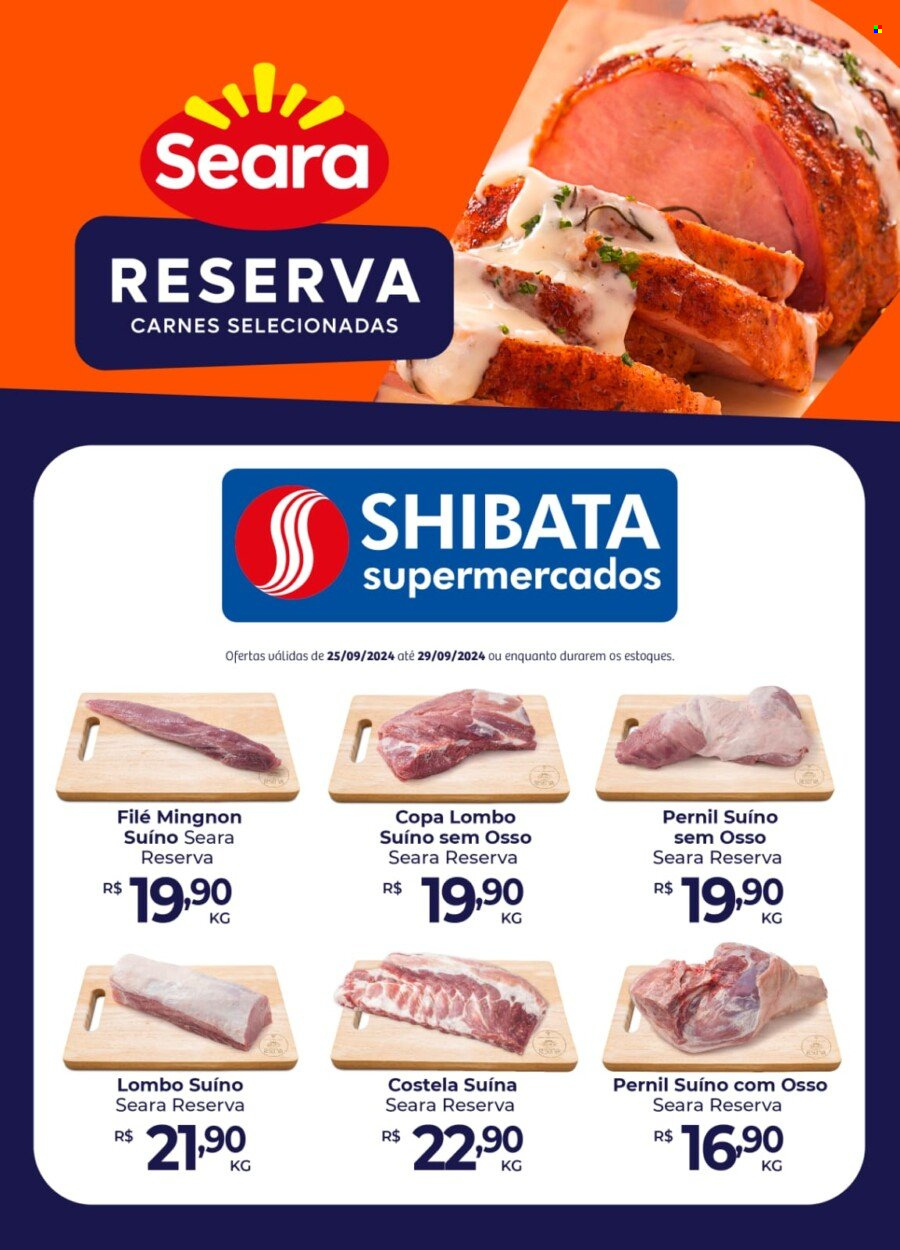 Folheto Shibata Supermercados - 25/09/2024 - 29/09/2024. Página 1