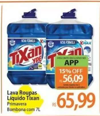 Lava Roupas Líquido Tixan Primavera Bombona com 7L