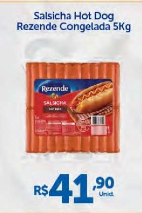 Salsicha Hot Dog Rezende Congelada 5Kg