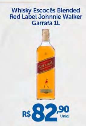 Whisky Escocês Blended Red Label Johnnie Walker Garrafa 1L