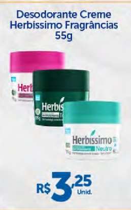 Desodorante Creme Herbíssimo Fragrâncias 55g