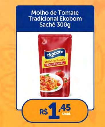 Molho de Tomate Tradicional Ekobom Sachê 300g