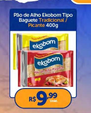 Pão de Alho Ekobom Tipo Baguete Tradicional / Picante 400g