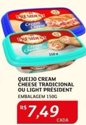 Queijo Cream Cheese Tradicional ou Light Président