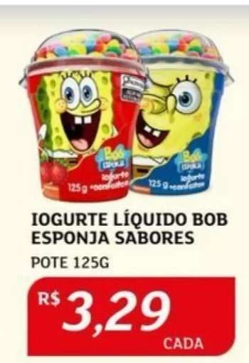 Iogurte Líquido Bob Esponja Sabores
