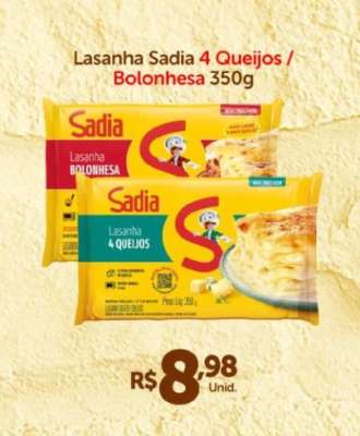 Lasanha Sadia 4 Queijos / Bolonhesa 350g