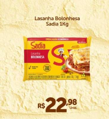 Lasanha Bolonhesa Sadia 1Kg