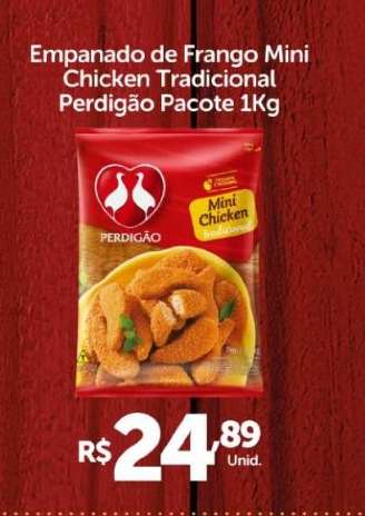 Empanado de Frango Mini Chicken Tradicional Perdigão Pacote 1Kg