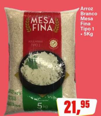 Arroz Branco Mesa Fina tipo 1 - 5kg