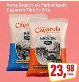 Arroz Branco ou Parboilizado Caçarola Tipo 1 - 5Kg