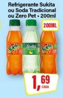 Refrigerante Sukita ou Soda Tradicional ou Zero Pet - 200ml
