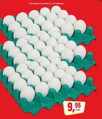 Ovos Brancos Cartela C/ 20 Unidades
