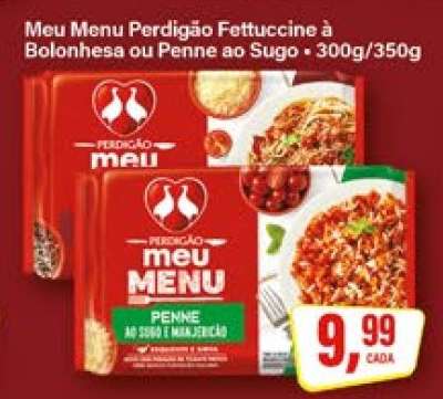 Meu Menu Perdigão Fettuccine à Bolonhesa ou Penne ao Sugo