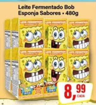 Leite Fermentado Bob Esponja Sabores