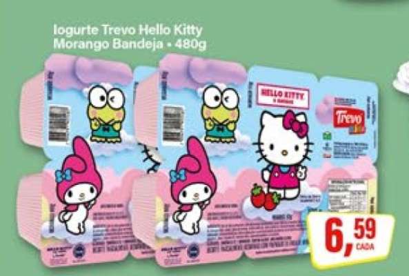 Iogurte Trevo Hello Kitty Morango Bandeja