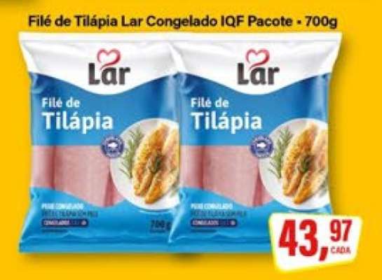 Filé de Tilápia Lar Congelado IQF Pacote - 700g