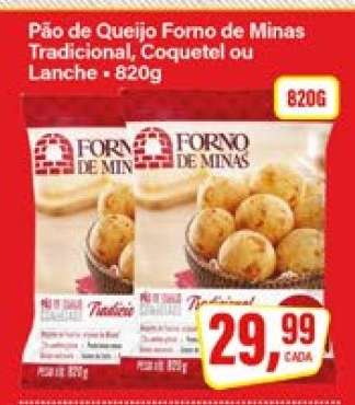 Pão de Queijo Forno de Minas Tradicional, Coquetel ou Lanche